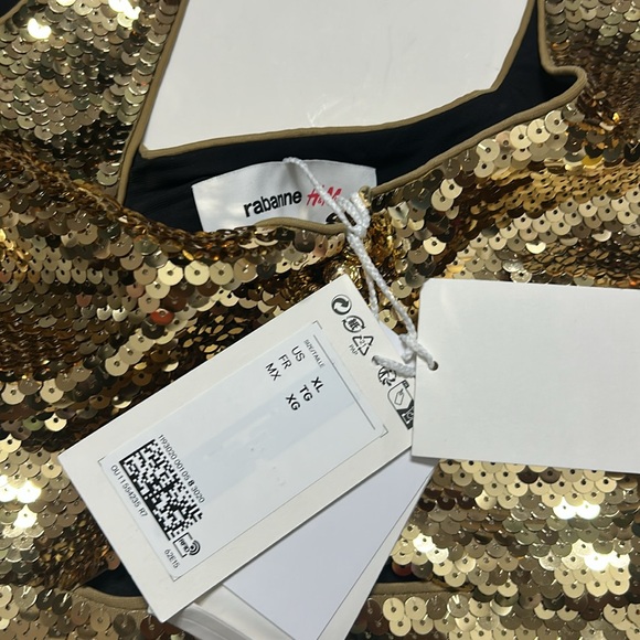 NWT Rabanne x HM sequin top in gold (size XL) - Picture 9 of 9
